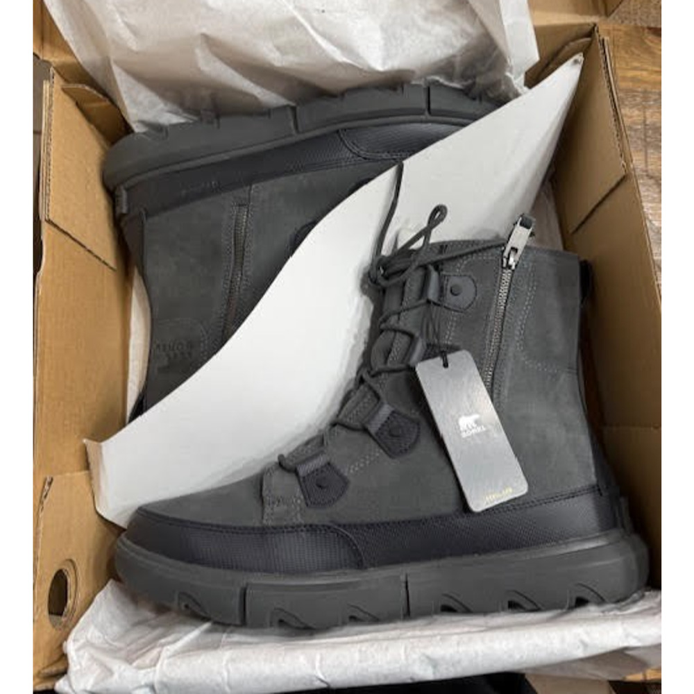 Sorel ExplorerTM Boot Dual Zip Waterproof Black/Jet Men's Size 12 NIB - Picture 9 of 9